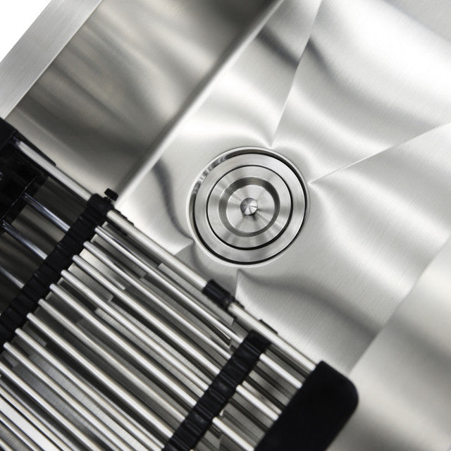 KBV 30 in. x 18 in, Farmhouse Apron-Front Single Bowl 18 Gauge Brushed Stainless Steel Kitchen Sink with Accessories KBV0001